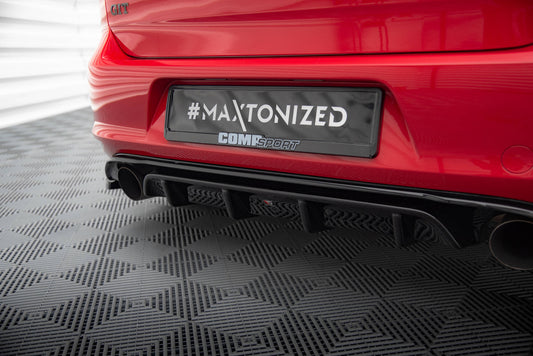 Diffusor Heck Ansatz für VW GOLF Mk7 GTI CLUBSPORT schwarz Hochglanz