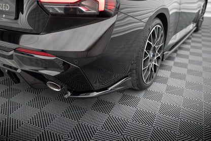 Heck Ansatz Flaps Diffusor V.4 für BMW 2 G42 schwarz Hochglanz