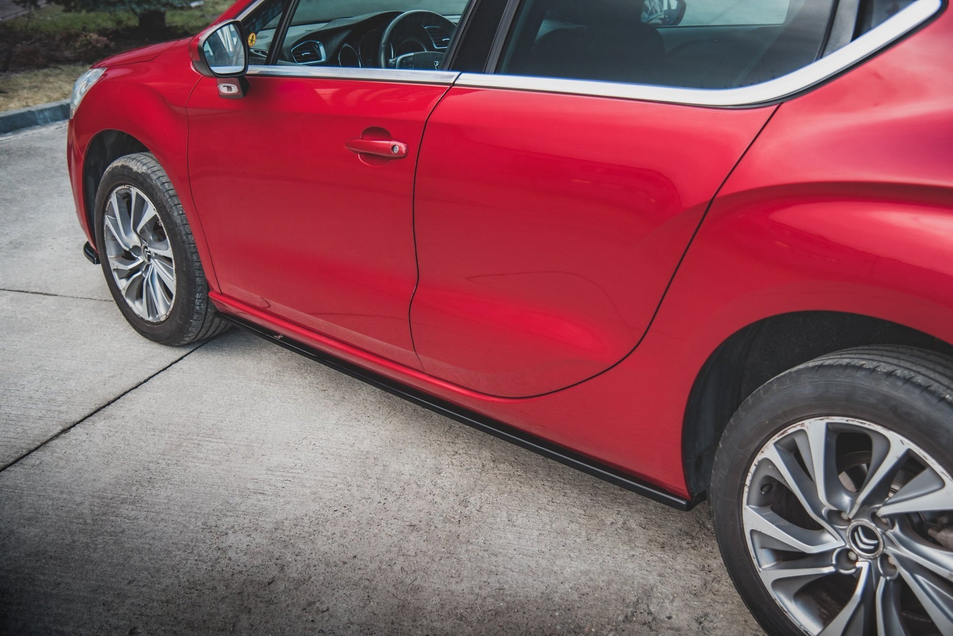 Seitenschweller Ansatz für Citroen DS4 schwarz Hochglanz