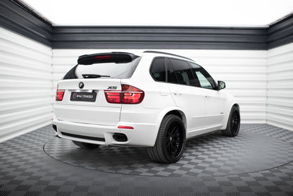Heck Ansatz Flaps Diffusor für BMW X5 E70 Facelift M Paket schwarz Hochglanz