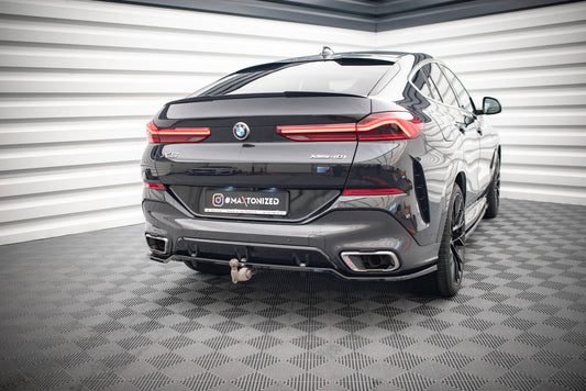 Mittlerer Cup Diffusor DTM Look Heck Ansatz für V.3 BMW X6 M-Paket G06 schwarz Hochglanz