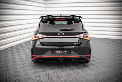 Mittlerer Cup Diffusor DTM Look Heck Ansatz für Hyundai I20 N Mk3 schwarz Hochglanz