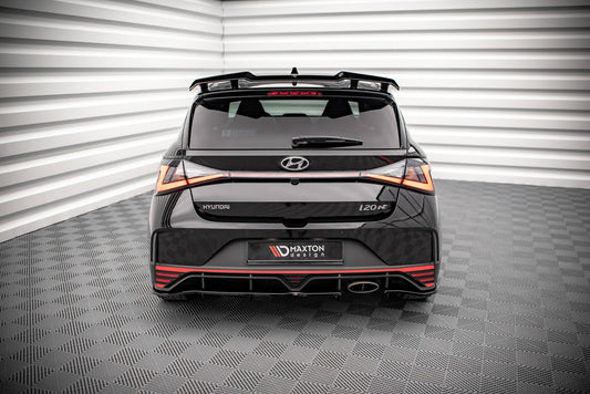 Mittlerer Cup Diffusor DTM Look Heck Ansatz für Hyundai I20 N Mk3 schwarz Hochglanz
