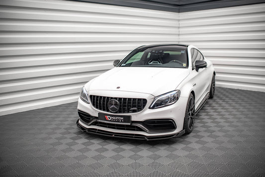 Front Ansatz V.2 für Mercedes-AMG C63 Coupe AMG Aero Pack C205 Facelift schwarz Hochglanz