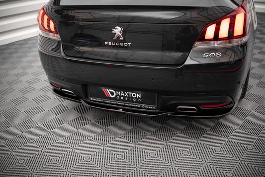 Mittlerer Diffusor Heck Ansatz für Peugeot 508 GT Mk1 Facelift schwarz matt