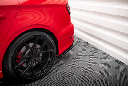 Heck Ansatz Flaps Diffusor für Audi S3 Limousine 8V schwarz Hochglanz