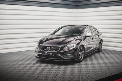 Front Ansatz V.2 für Volvo S60 R-Design Mk2 Facelift schwarz Hochglanz