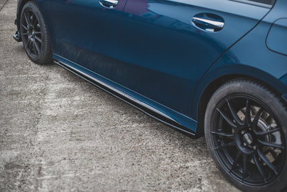 Seitenschweller Ansatz für V.1 für Mercedes A35 AMG / AMG-Line W177  schwarz Hochglanz
