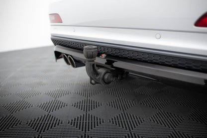 Mittlerer Cup Diffusor DTM Look Heck Ansatz für Audi Q3 S-line 8U schwarz Hochglanz