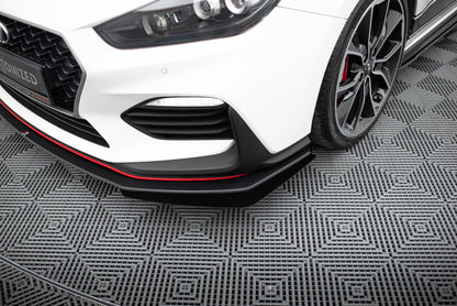 Street Pro Front Ansatz für + Flaps für Hyundai I30 N Mk3 Hatchback / Fastback schwarz Hochglanz