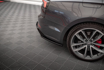 Heck Ansatz Flaps Diffusor für Audi S5 Coupe / Sportback F5 schwarz Hochglanz