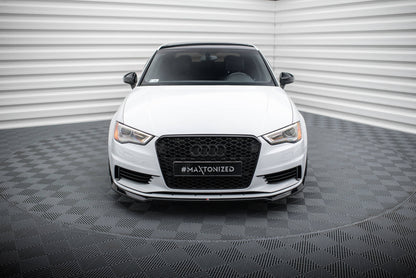 Front Ansatz V.2 für Audi A3 Limousine 8V schwarz Hochglanz