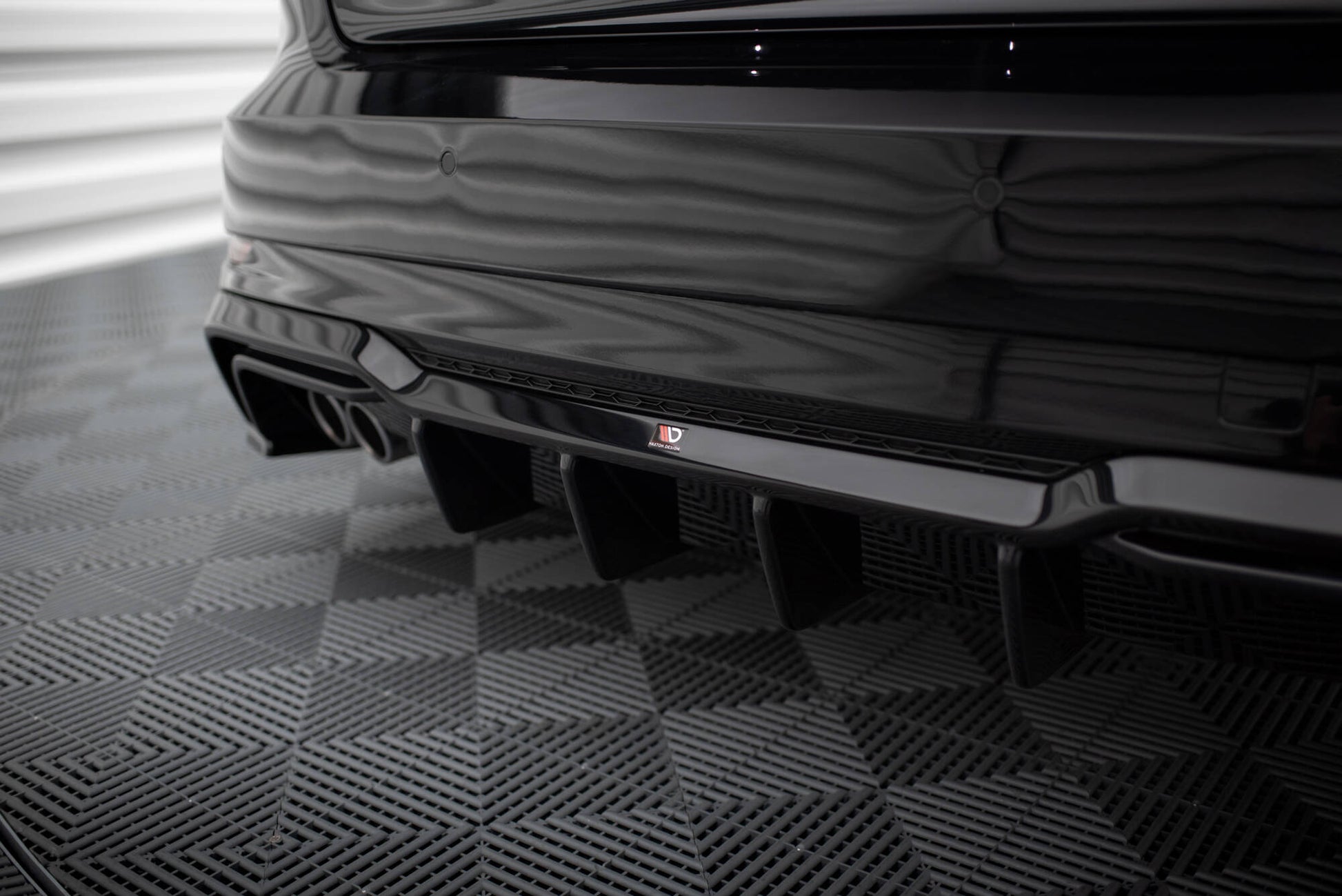Diffusor Heck Ansatz für Audi A3 S-Line Sportback 8V Facelift (Doppelauspuff li.)