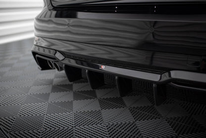 Diffusor Heck Ansatz für Audi A3 S-Line Sportback 8V Facelift (Doppelauspuff li.)