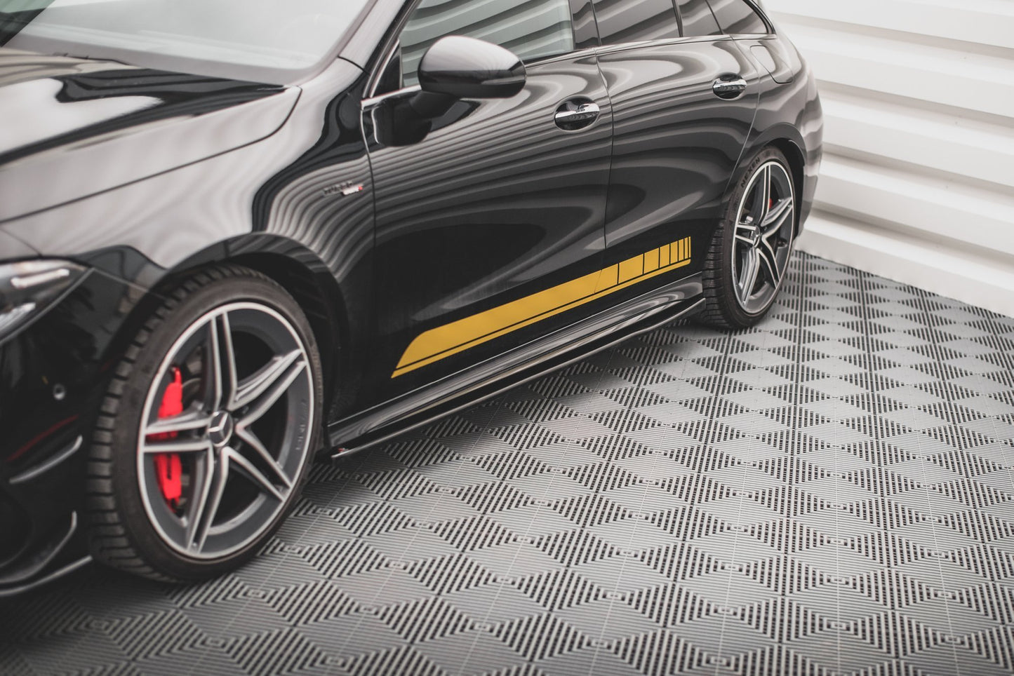 Seitenschweller Ansatz für Mercedes-AMG CLA 35 / 45 C118 schwarz Hochglanz