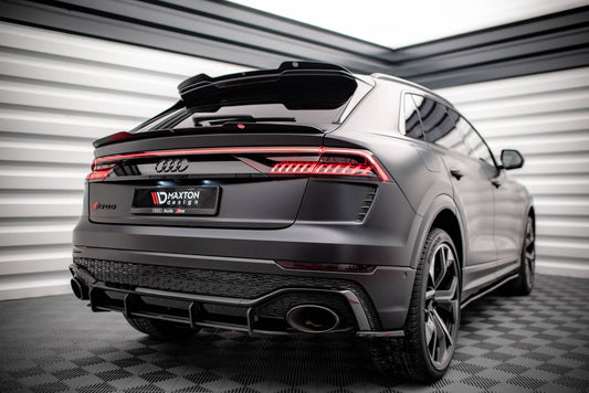 Heck Ansatz Flaps Diffusor für Audi RSQ8 Mk1 schwarz Hochglanz