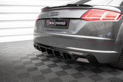 Diffusor Heck Ansatz für Audi TT S-Line 8S schwarz Hochglanz