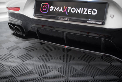 Mittlerer Cup Diffusor DTM Look Heck Ansatz für Mercedes-AMG GT 43 4 Door Coupe V8 Styling Package schwarz Hochglanz