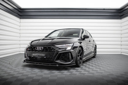 Front Ansatz V.1 für Audi RS3 Sportback 8Y schwarz Hochglanz