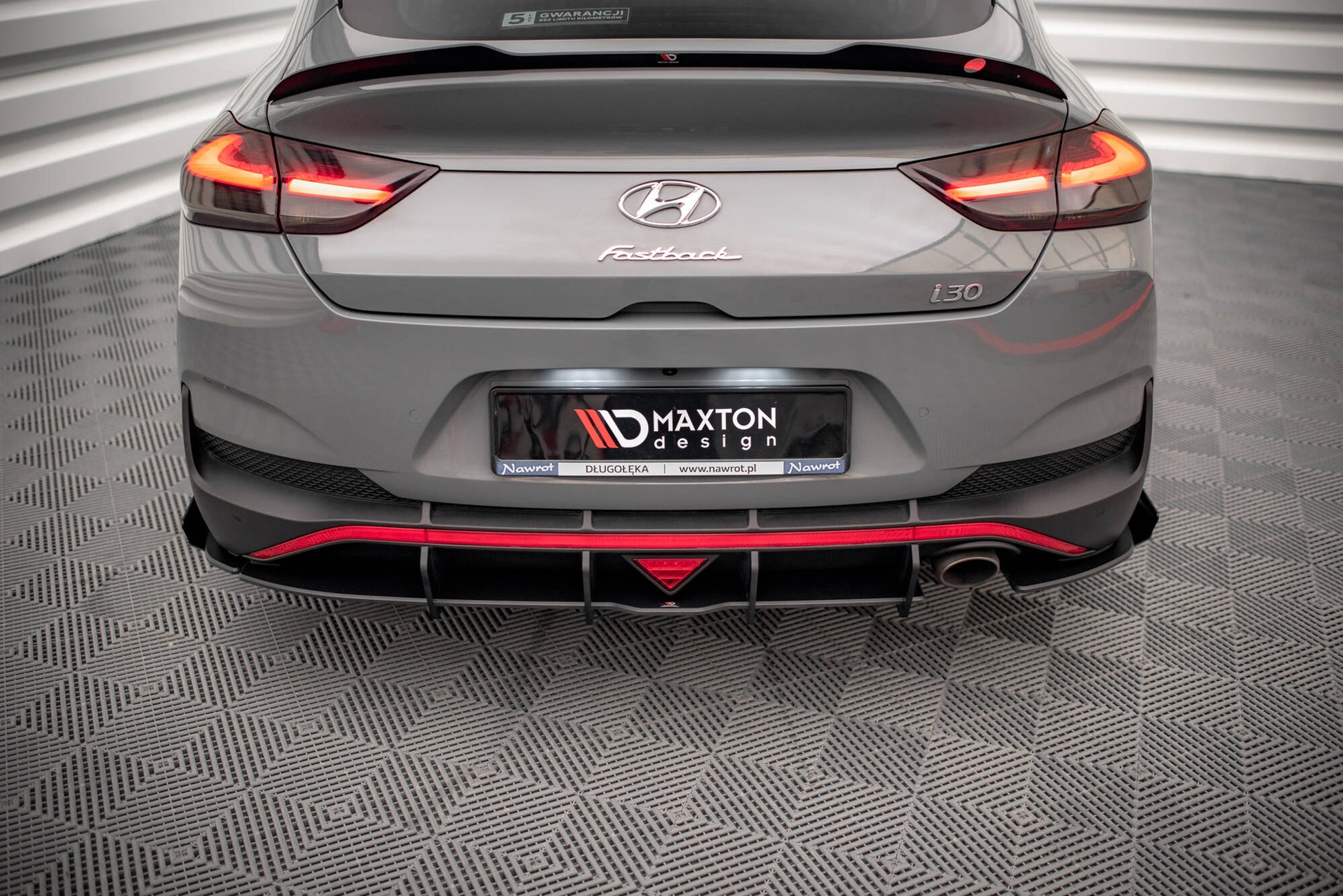 Street Pro Heck Ansatz Flaps Diffusor + Flaps für Hyundai I30 Fastback N-Line Mk3 Facelift schwarz Hochglanz