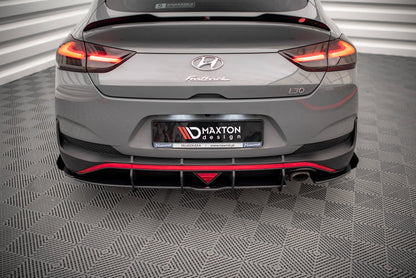 Street Pro Heck Ansatz Flaps Diffusor + Flaps für Hyundai I30 Fastback N-Line Mk3 Facelift schwarz Hochglanz