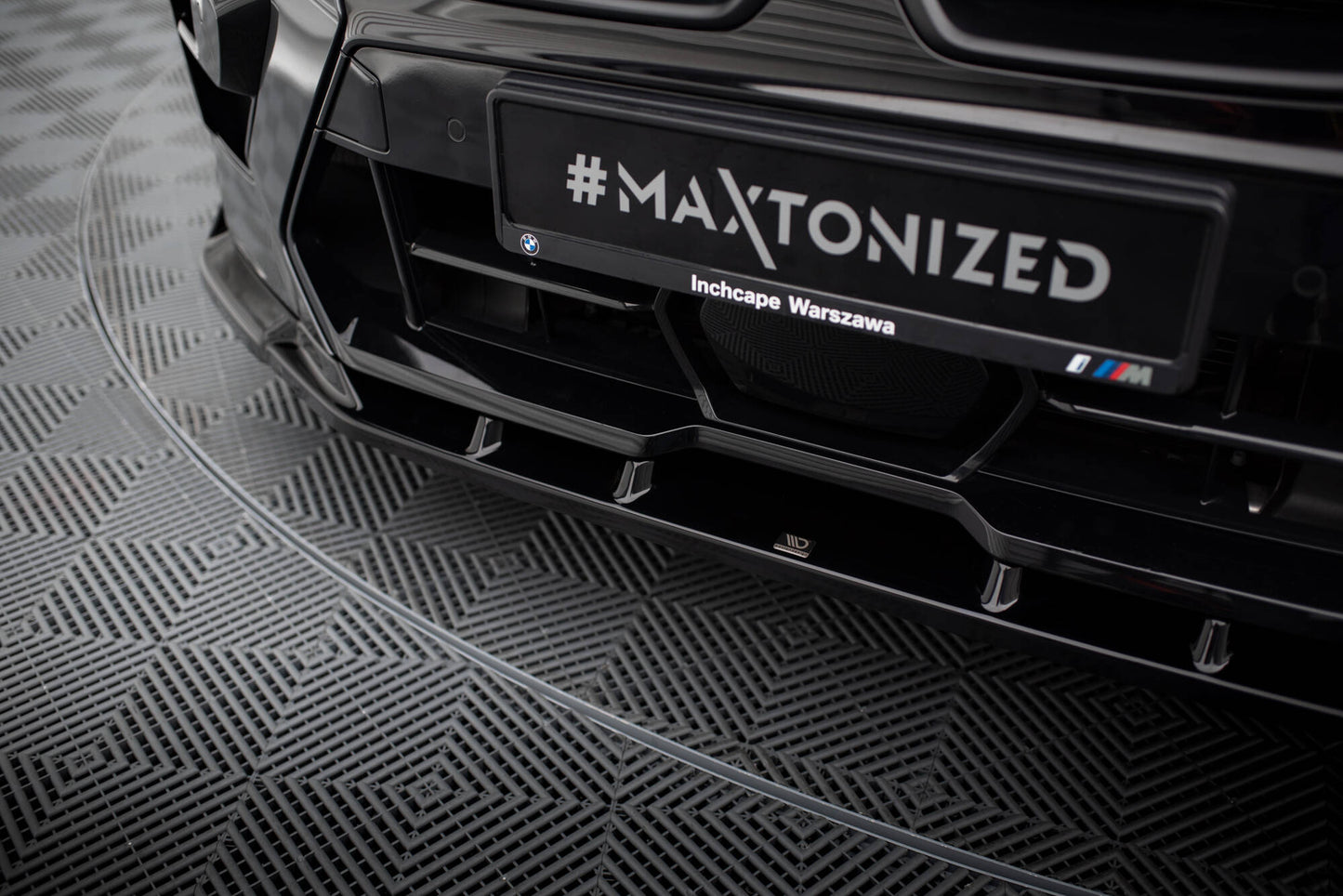 Front Ansatz V.2 für BMW X5 M F95 Facelift schwarz Hochglanz