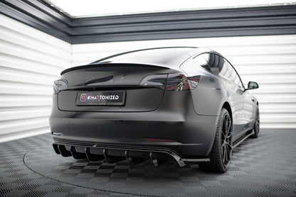 Diffusor Heck Ansatz V.2 für Tesla Model 3 schwarz Hochglanz
