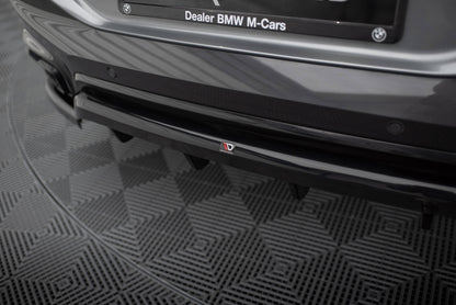 Mittlerer Cup Diffusor DTM Look Heck Ansatz V.2 für BMW X6 M-Paket G06 Facelift schwarz Hochglanz