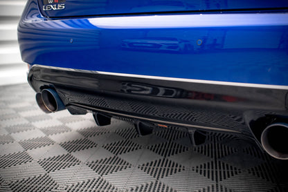 Diffusor Heck Ansatz für Lexus GS F Mk4 Facelift schwarz Hochglanz