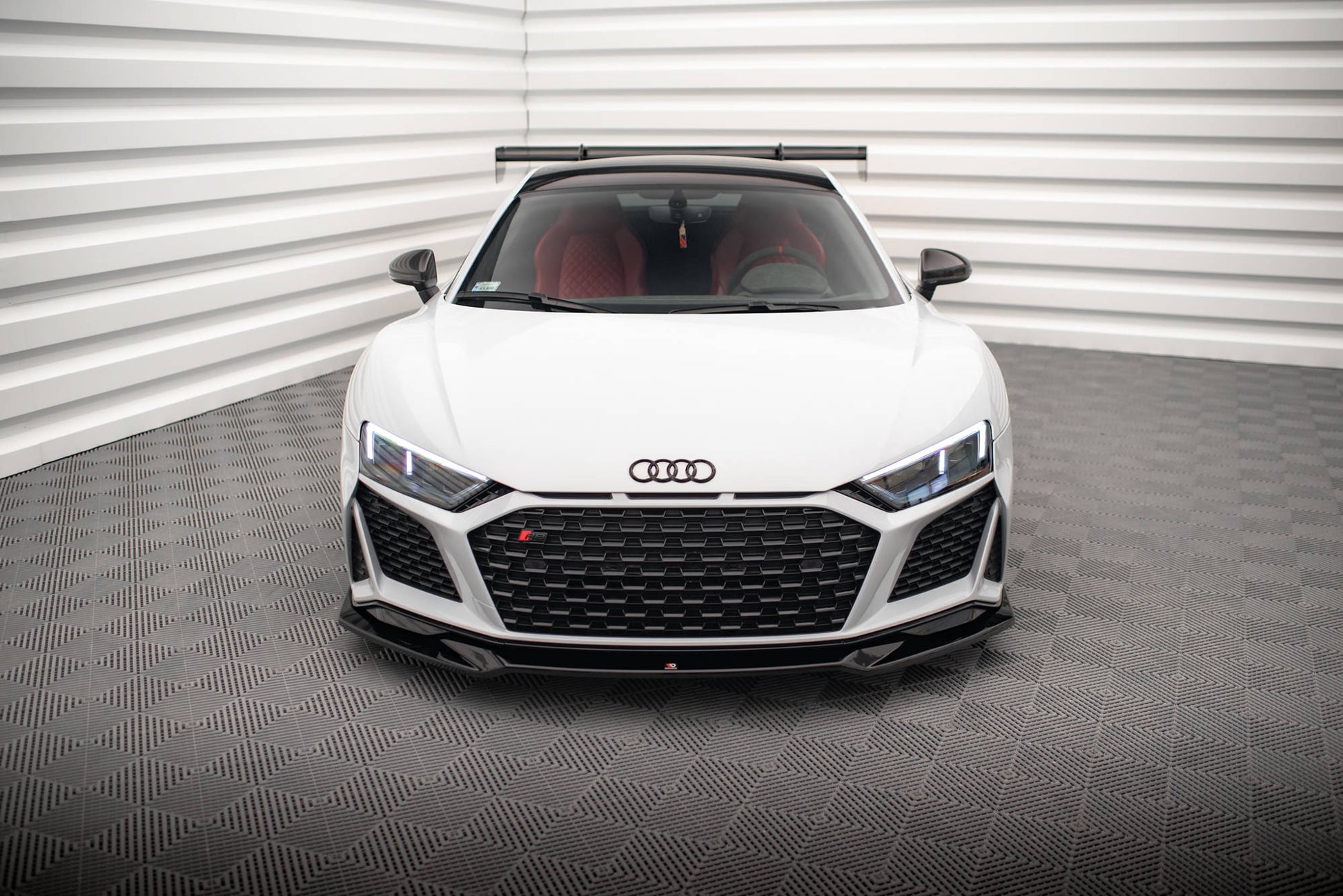 Front Ansatz V.3 für Audi R8 Mk2 Facelift schwarz Hochglanz