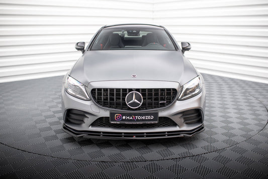 Front Ansatz V.2 für Mercedes-AMG C43 Coupe / Cabrio / Limousine / Kombi C205 / A205 / W205 / S205 Facelift schwarz Hochglanz