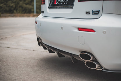 Diffusor Heck Ansatz für Lexus IS F Mk2 schwarz Hochglanz
