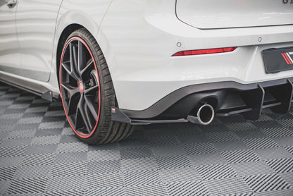 Street Pro Heck Ansatz Flaps Diffusor + Flaps für VW Golf GTI / GTE Mk8 schwarz Hochglanz