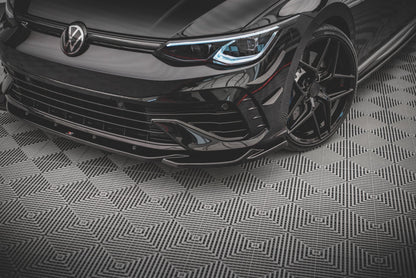 Front Ansatz V.4 für VW Golf R Mk8 schwarz Hochglanz