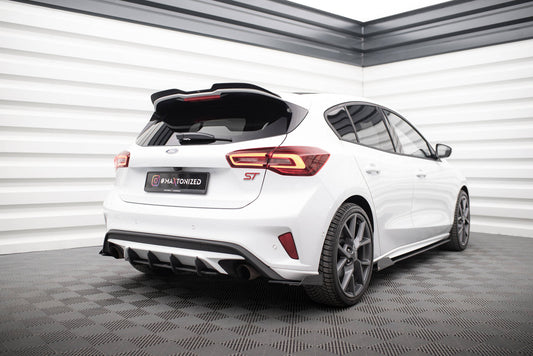 Street Pro Heck Ansatz Flaps Diffusor + Flaps für Ford Focus ST Mk4 schwarz Hochglanz