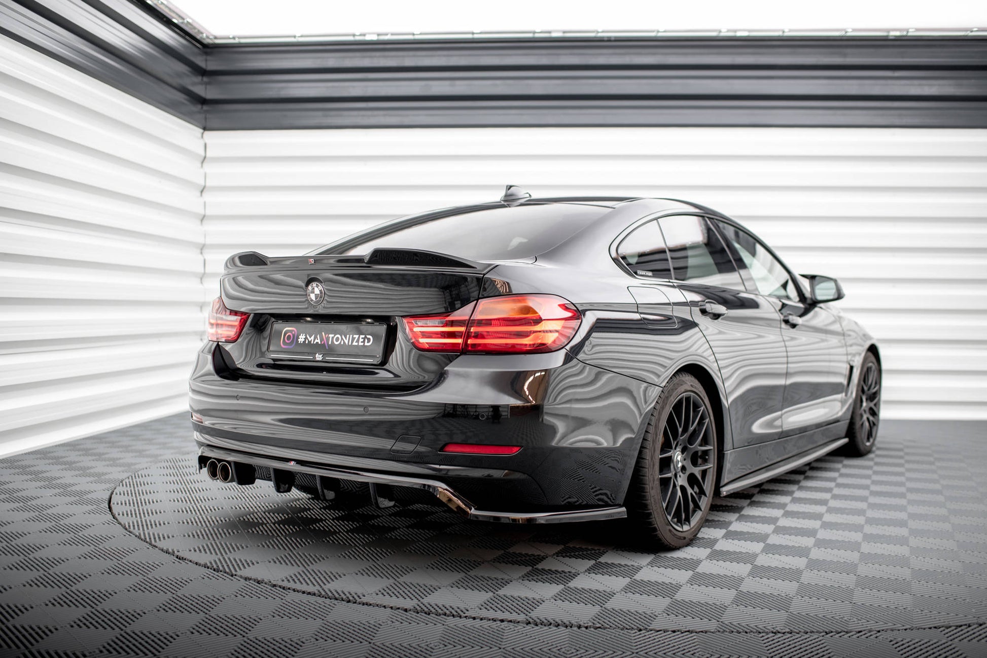 Spoiler CAP 3D für BMW 4er Gran Coupe Standard / M-Paket F36 / F36 Facelift schwarz Hochglanz