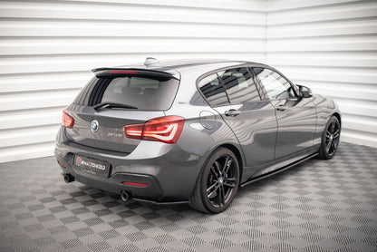 Heck Ansatz Flaps Diffusor für BMW 1er F20/F21 M-Power Facelift Carbon Look