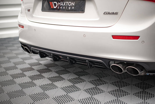 Diffusor Heck Ansatz für Maserati Ghibli Mk3 schwarz Hochglanz