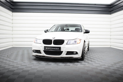 Front Ansatz V.1 für BMW 3er Limousine / Touring M-Paket E90 / E91 Facelift schwarz Hochglanz