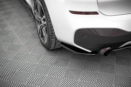 Heck Ansatz Flaps Diffusor für BMW X1 M-Paket F48 / F48 Facelift schwarz Hochglanz