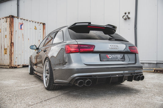 Diffusor Heck Ansatz V.1 für Audi S6 C7 Facelift schwarz Hochglanz