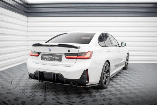 Heck Ansatz Flaps Diffusor für BMW M-Paket G20 / G21 Facelift schwarz Hochglanz