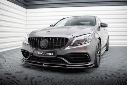 Front Ansatz V.1 für Mercedes-AMG C63 Limousine / Kombi W205 Facelift schwarz Hochglanz