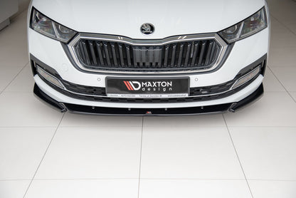 Front Ansatz V.1 für Skoda Octavia Mk4 schwarz Hochglanz