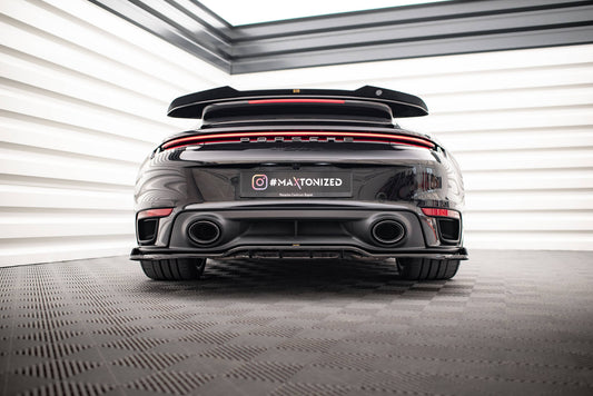 Mittlerer Cup Diffusor DTM Look Heck Ansatz für Porsche 911 Turbo S 992 schwarz Hochglanz