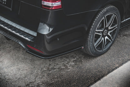 Heck Ansatz Flaps Diffusor V.2 für Mercedes-Benz V-Klasse AMG-Line W447 Facelift schwarz Hochglanz