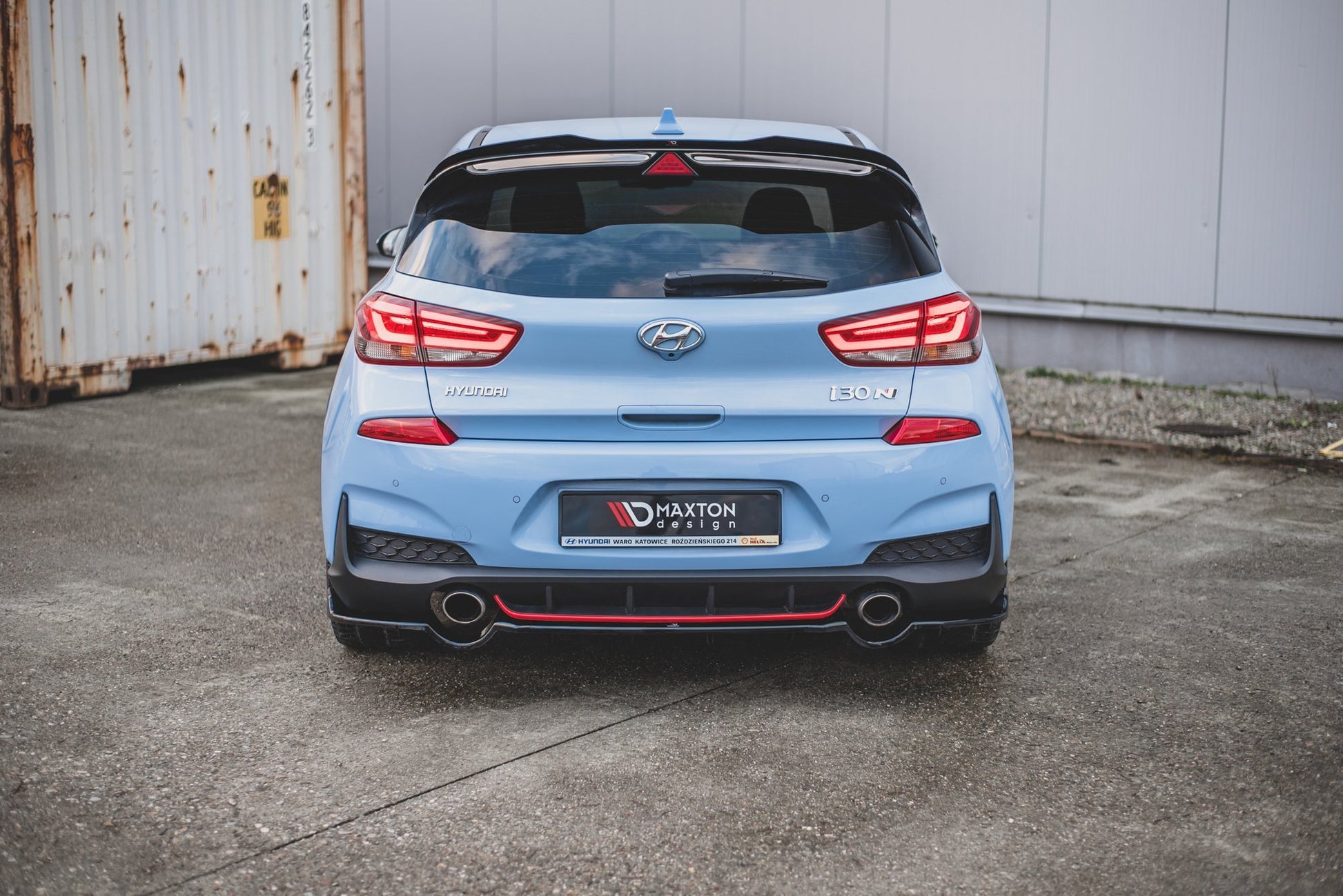Mittlerer Cup Diffusor DTM Look Heck Ansatz für Hyundai I30 N Mk3 Hatchback schwarz Hochglanz