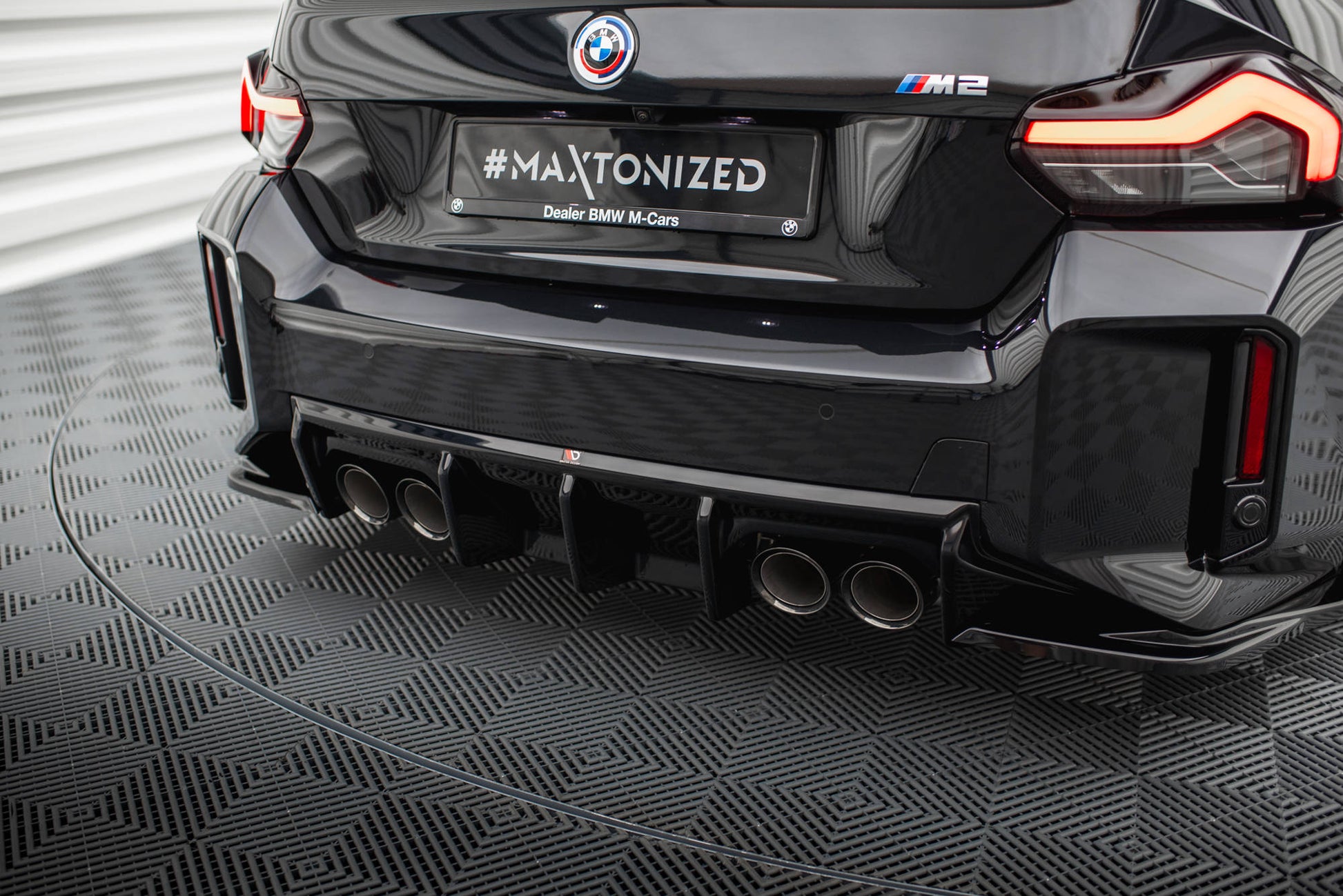 Diffusor Heck Ansatz V.1 für BMW M2 G87 schwarz Hochglanz
