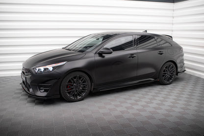 Street Pro Seitenschweller Ansatz für + Flaps Kia Proceed GT / GT-Line Mk1 Facelift / Ceed GT Mk3 Facelift  schwarz Hochglanz