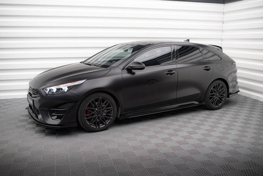 Street Pro Seitenschweller Ansatz für + Flaps Kia Proceed GT / GT-Line Mk1 Facelift / Ceed GT Mk3 Facelift  schwarz Hochglanz